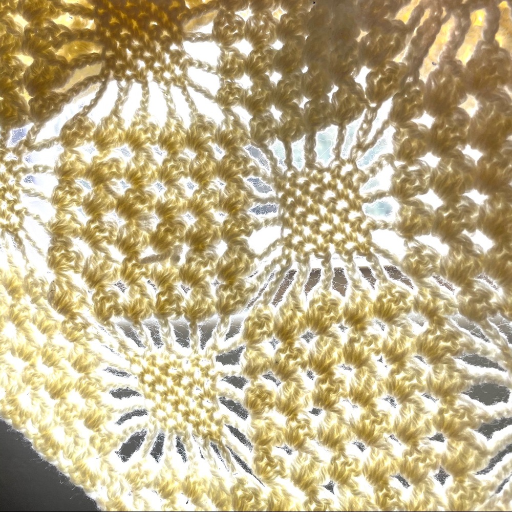 Vintage Handmade Crochet Boho Throw